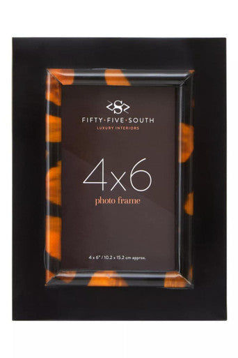Orsina Roma Tortoise Shell Photo Frame – 4 x 6 Inch Tabletop Decor