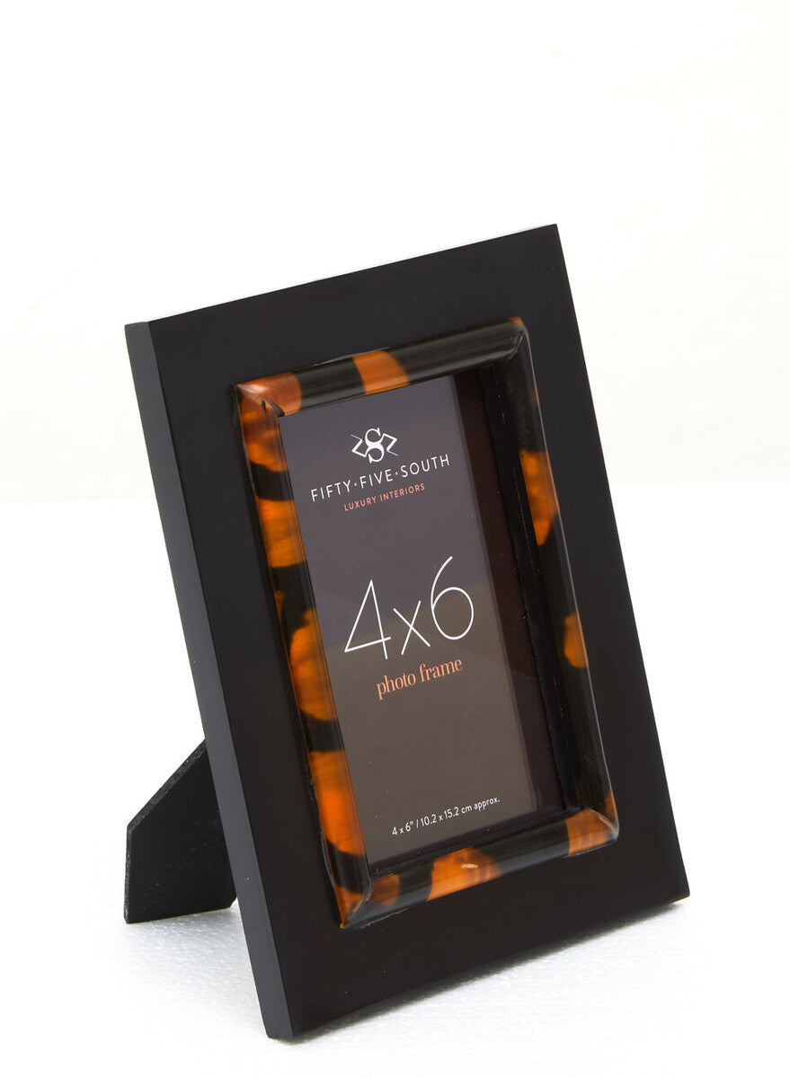 Orsina Roma Tortoise Shell Photo Frame – 4 x 6 Inch Tabletop Decor