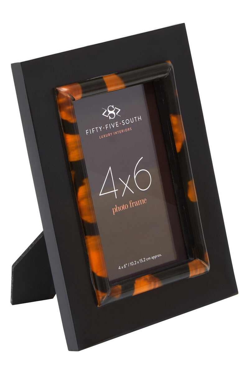 Orsina Roma Tortoise Shell Photo Frame – 4 x 6 Inch Tabletop Decor