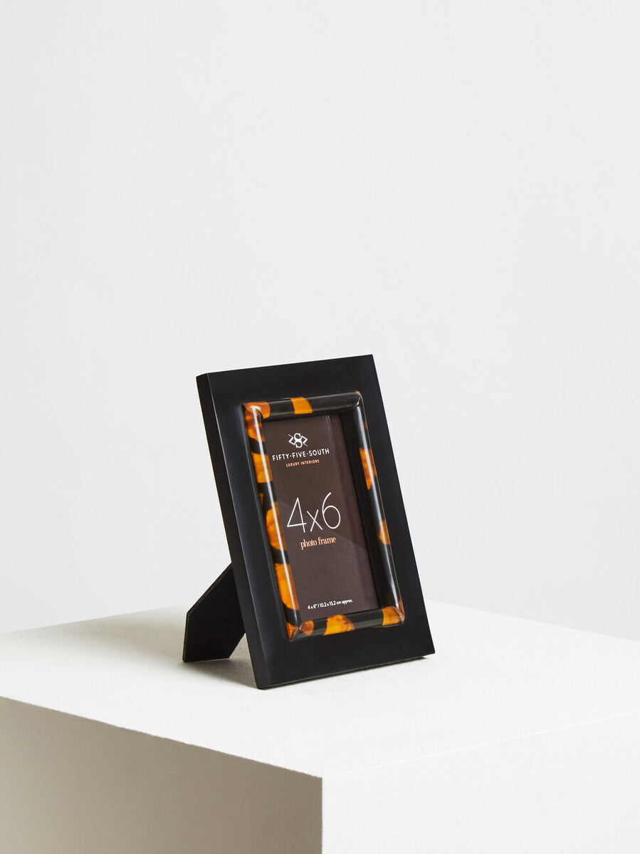 Orsina Roma Tortoise Shell Photo Frame – 4 x 6 Inch Tabletop Decor