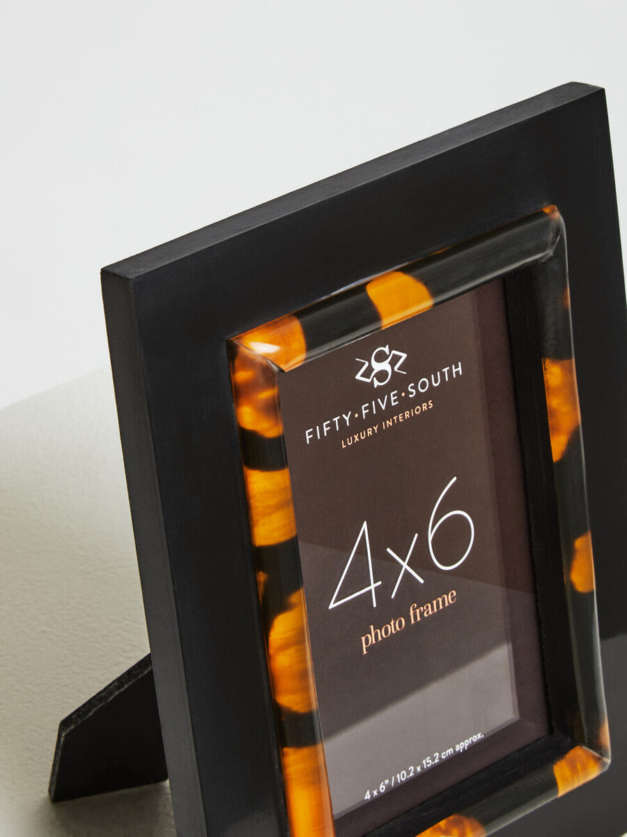 Orsina Roma Tortoise Shell Photo Frame – 4 x 6 Inch Tabletop Decor