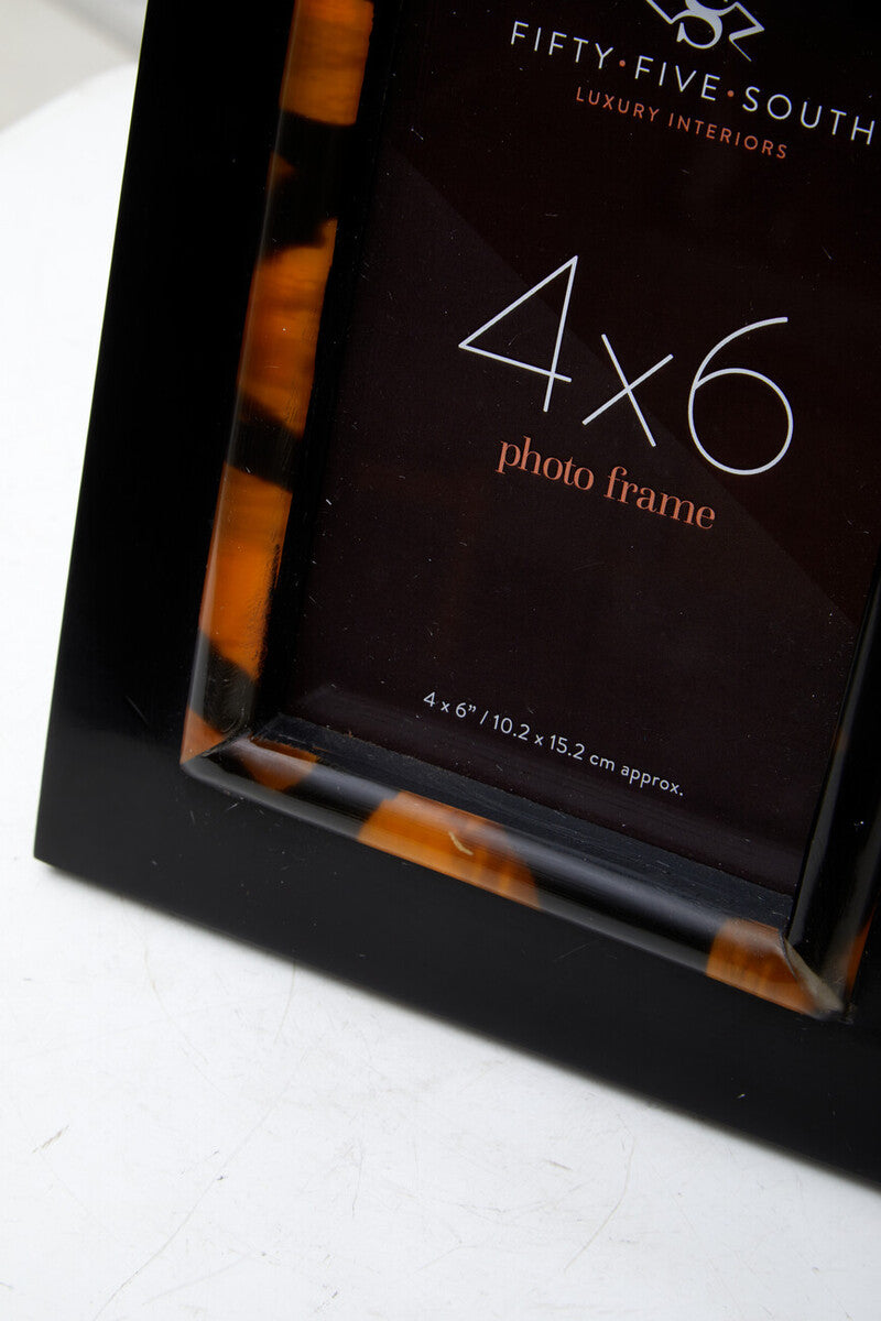 Orsina Roma Tortoise Shell Photo Frame – 4 x 6 Inch Tabletop Decor