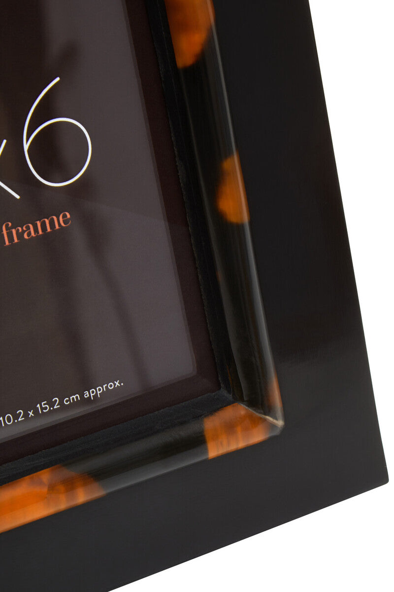 Orsina Roma Tortoise Shell Photo Frame – 4 x 6 Inch Tabletop Decor