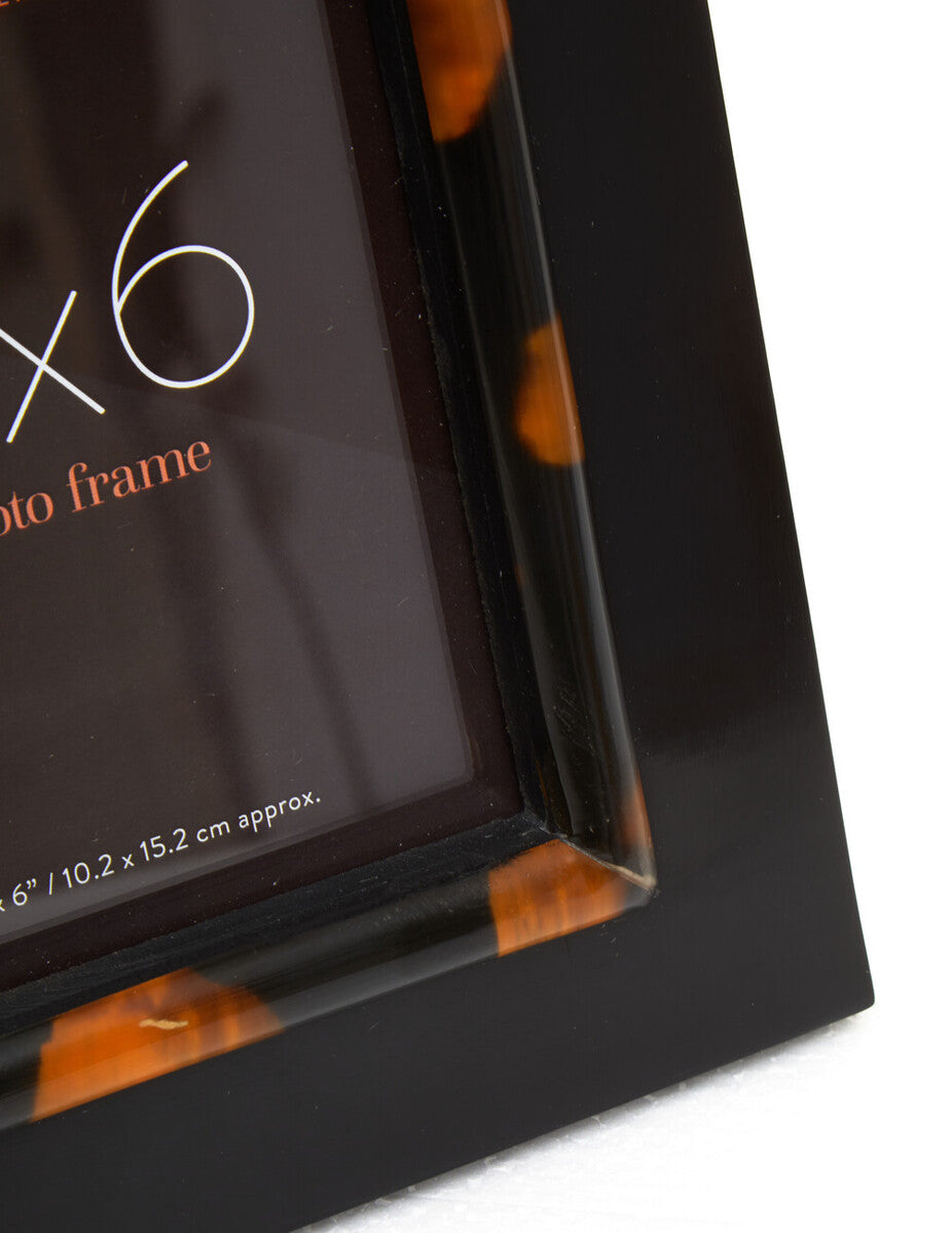 Orsina Roma Tortoise Shell Photo Frame – 4 x 6 Inch Tabletop Decor