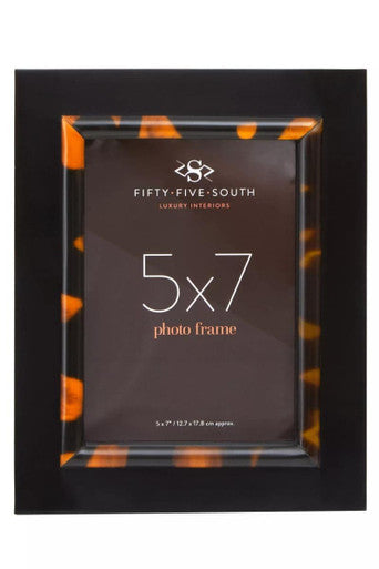 Orsina Roma Tortoise Shell Photo Frame – 5 x 7 Inch Gold Trim
