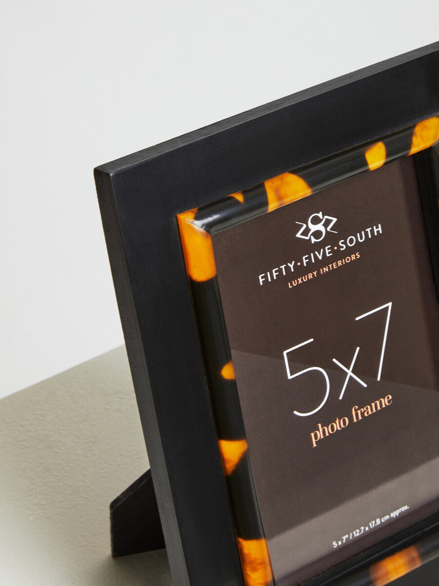 Orsina Roma Tortoise Shell Photo Frame – 5 x 7 Inch Gold Trim