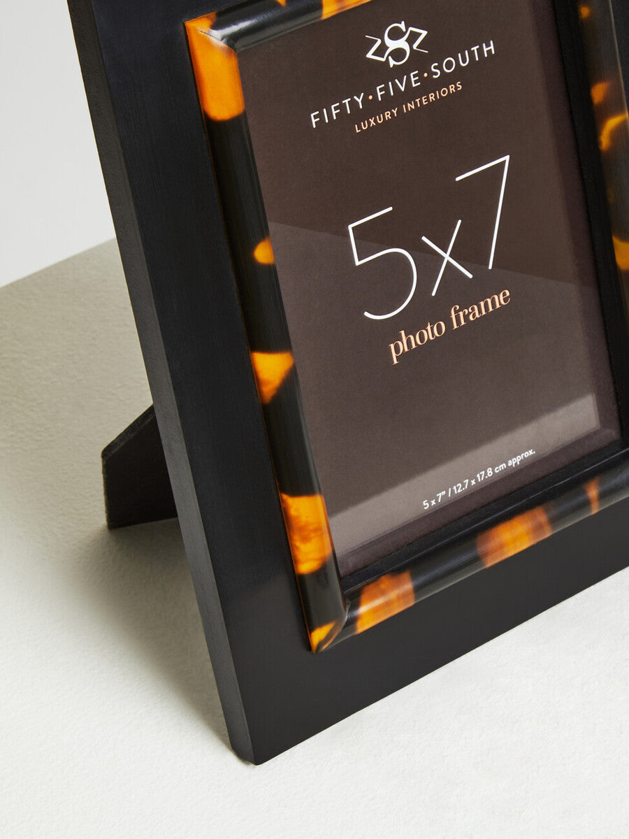 Orsina Roma Tortoise Shell Photo Frame – 5 x 7 Inch Gold Trim