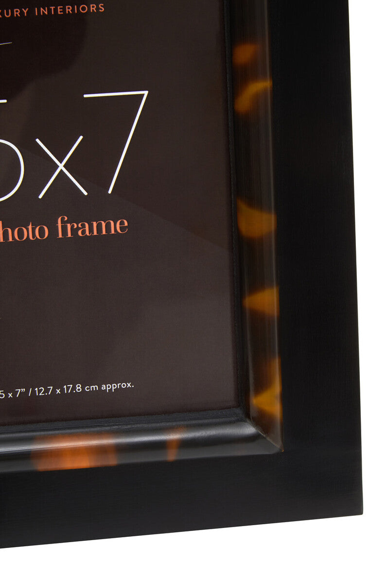 Orsina Roma Tortoise Shell Photo Frame – 5 x 7 Inch Gold Trim