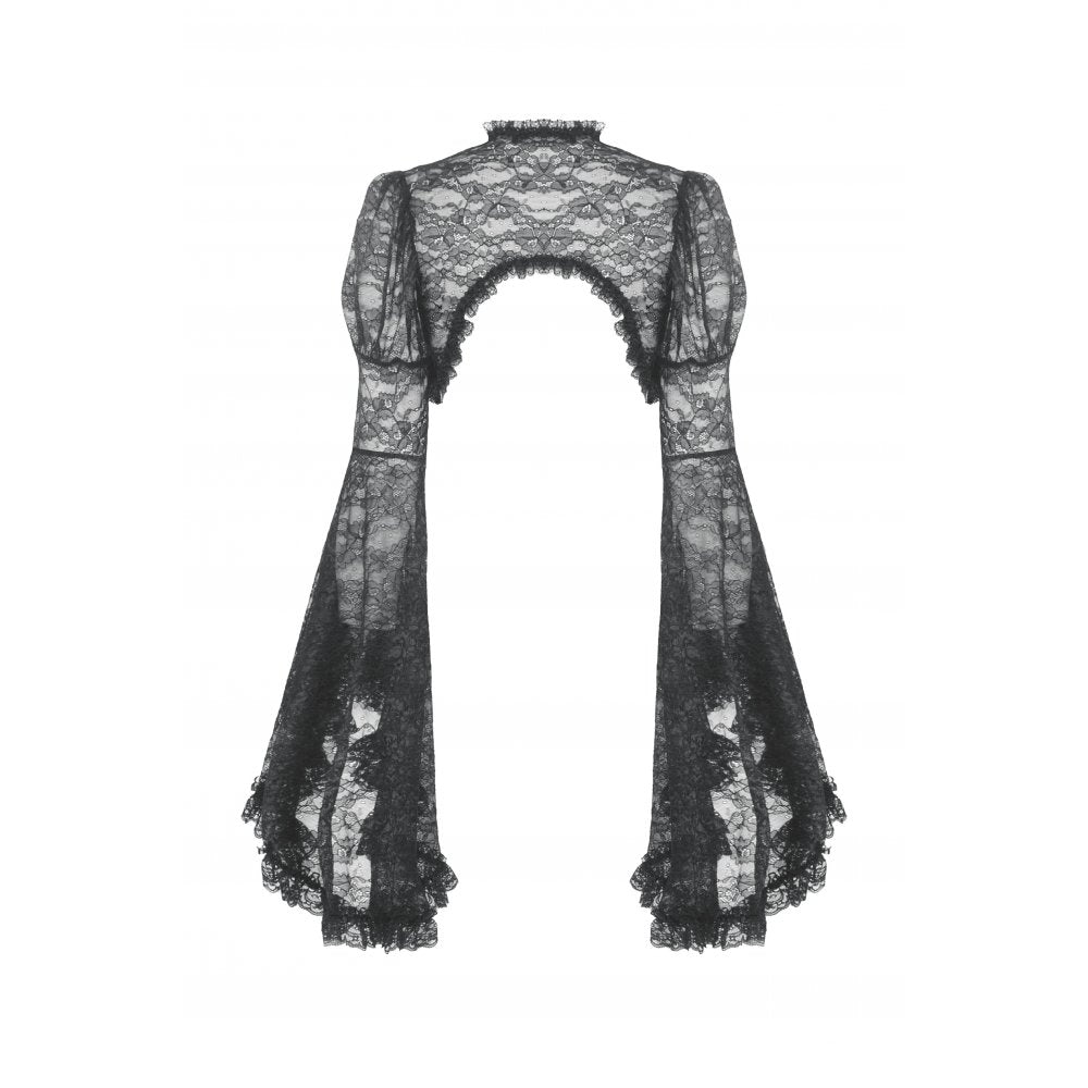 Dark in Love Belladonna Black Lace Bell Sleeve Goth Shrug Bolero