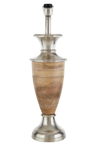 Orsina Hampstead Table Lamp Base – Mango Wood and Nickel Silver
