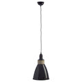 Orsina Oslo Black Pendant Light – Modern Dome Metal and Wood Lighting
