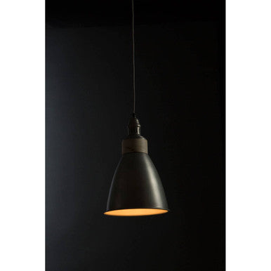 Orsina Oslo Industrial Dome Pendant Light – Zinc Finish Grey Metal
