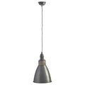 Orsina Oslo Industrial Dome Pendant Light – Zinc Finish Grey Metal