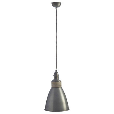 Orsina Oslo Industrial Dome Pendant Light – Zinc Finish Grey Metal