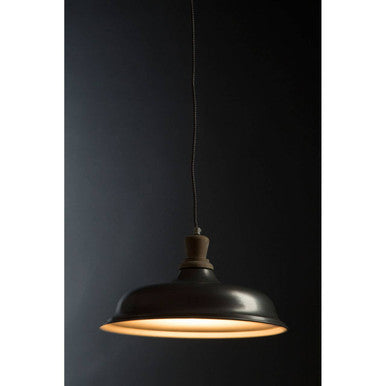 Orsina Oslo Small Pendant Light – Industrial Iron Shade, Zinc Finish