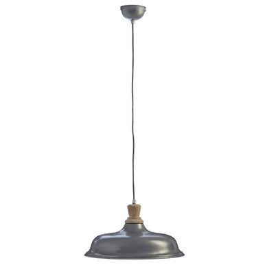 Orsina Oslo Small Pendant Light – Industrial Iron Shade, Zinc Finish