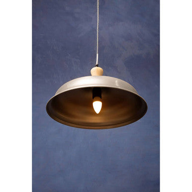 Orsina Oslo Small Pendant Light – Industrial Iron Shade, Zinc Finish