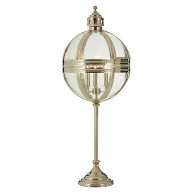 Orsina Hampstead Nickel Table Lamp | Glass Globe 3-Light Modern Decor