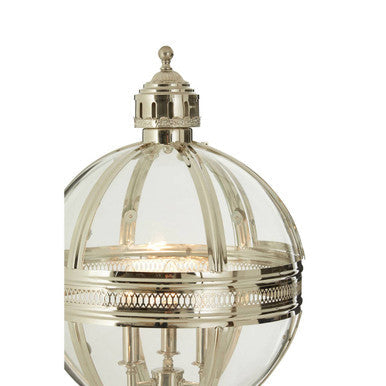 Orsina Hampstead Nickel Table Lamp | Glass Globe 3-Light Modern Decor