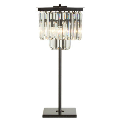 Orsina Kensington Townhouse Iron and Crystal Table Lamp – Black