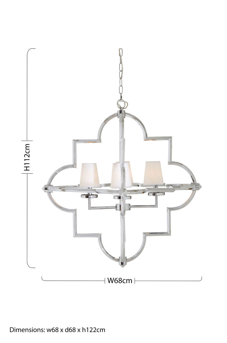 Orsina Kensington Townhouse Arabesque Pendant Light – Chrome Iron