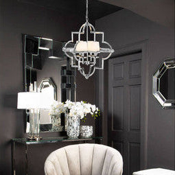 Orsina Kensington Townhouse Arabesque Pendant Light – Chrome Iron