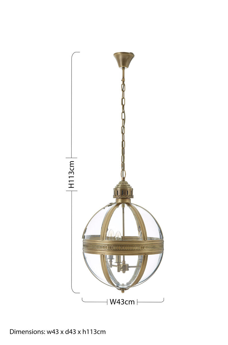 Orsina Hampstead Brass Finish Pendant Light | Iron Decorative Grille