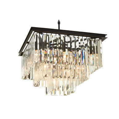 Orsina Kensington Townhouse Multi Crystal Pendant Light | Black Iron