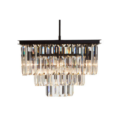 Orsina Kensington Townhouse Multi Crystal Pendant Light | Black Iron