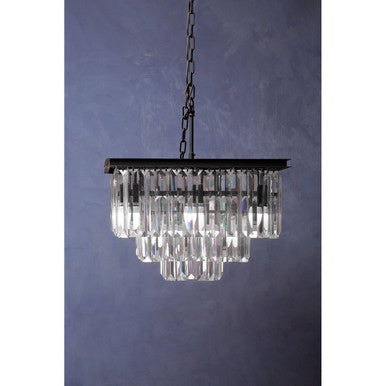 Orsina Kensington Townhouse Multi Crystal Pendant Light | Black Iron