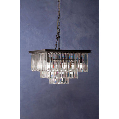 Orsina Kensington Townhouse Multi Crystal Pendant Light | Black Iron