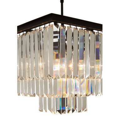 Orsina Kensington Townhouse Multi Crystal Pendant Light | Black Iron