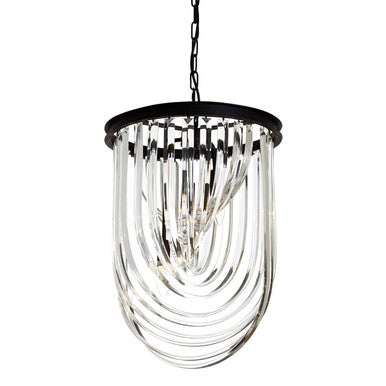 Orsina Kensington Black Crystal Pendant Light – Large Modern Chandelier