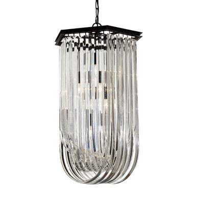 Orsina Kensington Townhouse Black Crystal Long Pendant Light – Iron