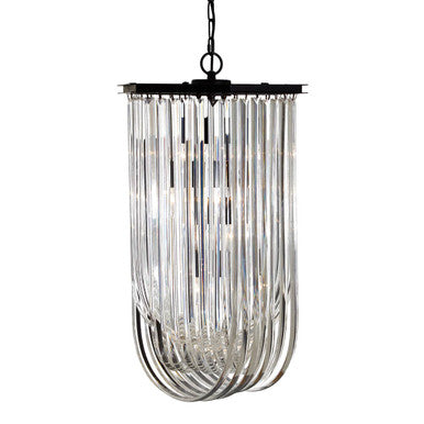 Orsina Kensington Townhouse Black Crystal Long Pendant Light – Iron