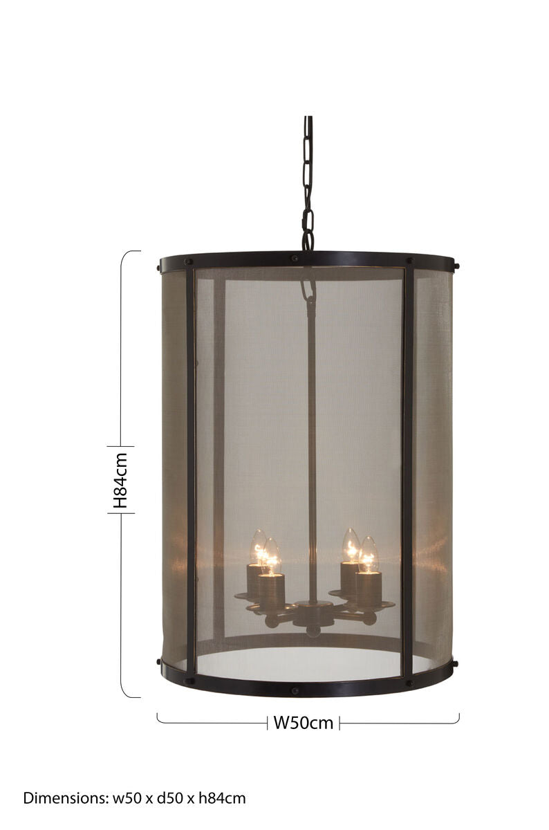 Orsina Hampstead Large Pendant Light – Black Iron & Gold Finish