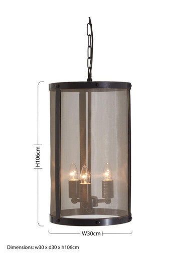 Orsina Hampstead Small Pendant Light – Antique Black & Gold Iron