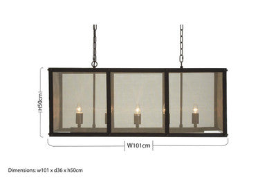 Orsina Hampstead Wide Pendant Light – Black and Gold Industrial Iron