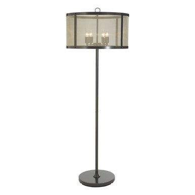 Orsina Hampstead Floor Lamp – Black Iron with Gauze Shade