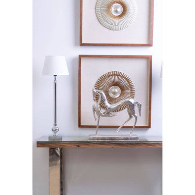 Orsina Ursula Iron Table Lamp with Off-White Silk Shade | Modern Decor