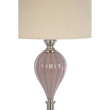 Orsina Ulalia Pink Floor Lamp – Fluted Ceramic and Brushed Iron