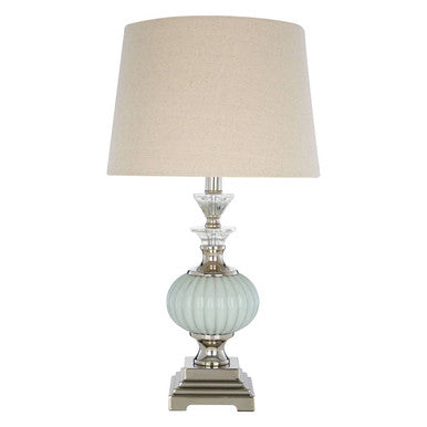 Orsina Ulyana Blue Ceramic Table Lamp – Modern Coastal Lantern Style