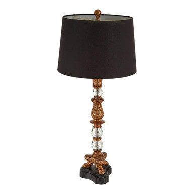 Orsina Pavo Table Lamp – Bronze and Black Traditional Paw-Foot Base