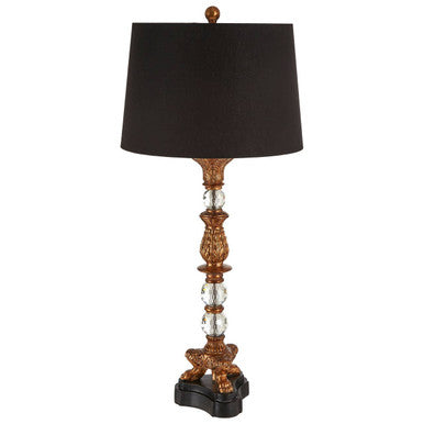 Orsina Pavo Table Lamp – Bronze and Black Traditional Paw-Foot Base