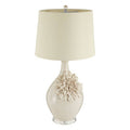 Orsina Padma Cream Ceramic Table Lamp with Teardrop Acrylic Base