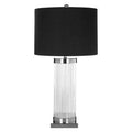 Orsina Lily Table Lamp – Modern Glass and Chrome with Black Shade