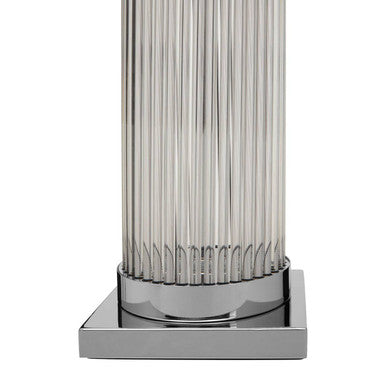 Orsina Lily Table Lamp – Modern Glass and Chrome with Black Shade