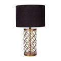 Orsina Lexis Black and Gold Table Lamp with Fabric Drum Shade