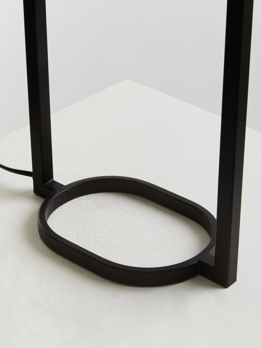 Orsina Lara Black Metal Table Lamp with Grey Drum Shade | Modern
