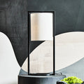 Orsina Lara Black Metal Table Lamp with Grey Drum Shade | Modern